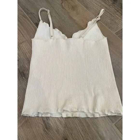 Out from Under by Urban Outfitters Bundle (2) Blue/Cream Cropped tank Tops. XS/S - Picture 3 of 7